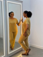 Calça Fany Malha levemente Encorpada CARAMELO