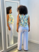 Calça Zelma Malha levemente Encorpada AZUL BEBÊ