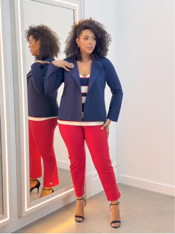 Calça New Violeta Malha Encorpada vermelha