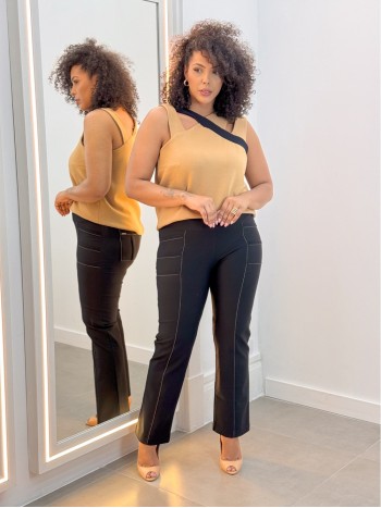 Calça New Bella Malha Encorpada preta