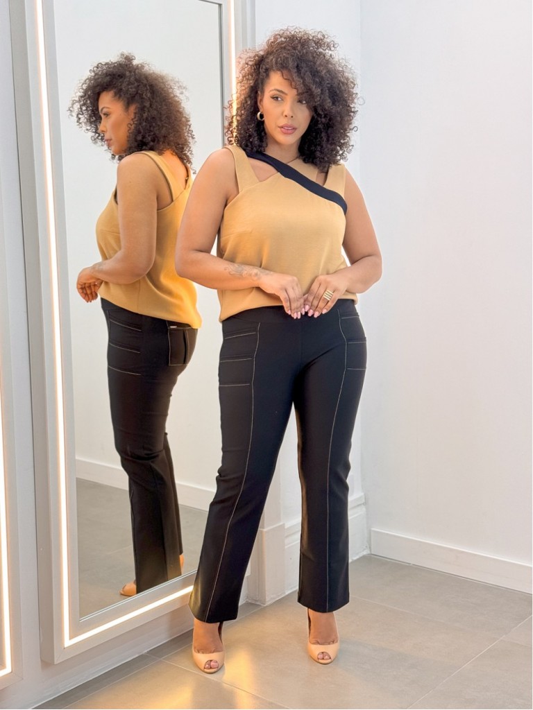 Calça New Bella Malha Encorpada preta