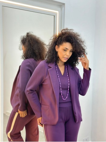 Casaco Sofi Malha Levemente encorpada beringela