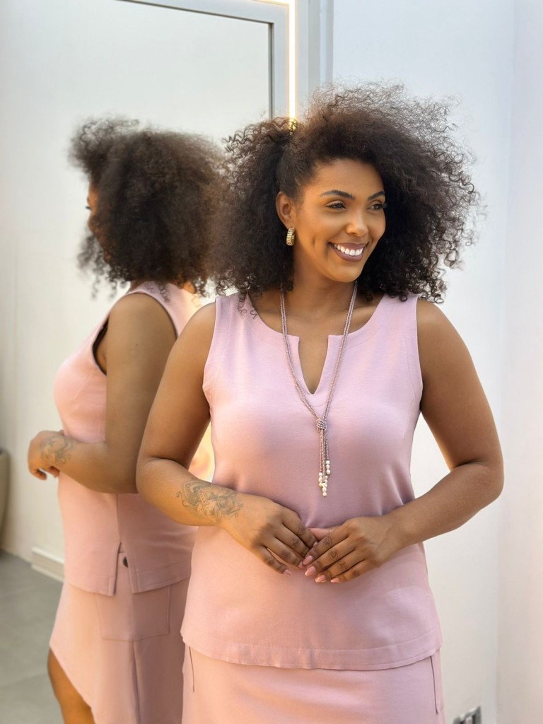 Regata Katia Malha levemente encorpada rosa