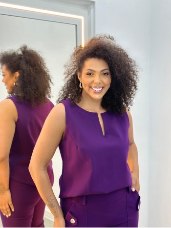 Regata Katia Malha encorpada beringela