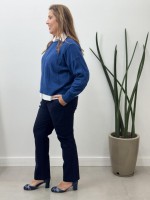 Calça New Marluce Malha Encorpada marinho