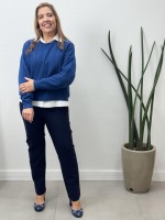Calça New Marluce Malha Encorpada marinho