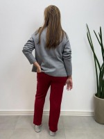 Calça Silvia Malha levemente Encorpada vermelho queimado