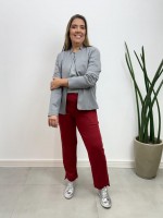 Calça Silvia Malha levemente Encorpada vermelho queimado