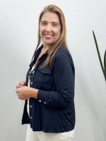CAMISA ISADORA PRETA COM PESPONTO OFF