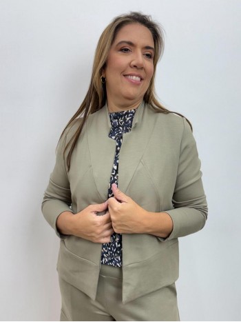 casaco Aurora MALHA LEVEMENTE Encorpada VERDE OLIVA