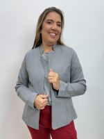 Casaco Carol Malha LEVEMENTE Encorpada cinza