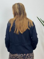 casaco LOurdes Malha levemente Encorpada preto