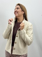 Jaqueta Dália Malha Encorpada gelo