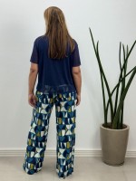 Calça Pantalona Fluity Estampada Sirlei 