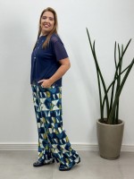 Calça Pantalona Fluity Estampada Sirlei 